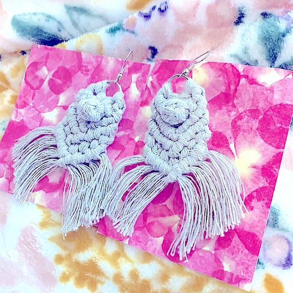 🆕»-»FaNcY MoDeRn MaCrAmE EaRrInGS« HaNdCrAfTeD »ClAsSiC bOhO sTyLe« FREE SPIRIT - Picture 2 of 16
